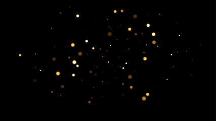 Obraz premium Gold light effect background. Golden glitter lights on dark backdrop. Festive holiday shiny luxury backdrop. Abstract magic vector illustration.