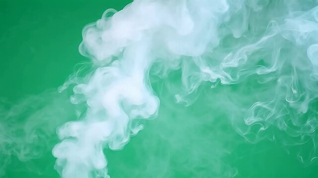  swirling white smoke on green background