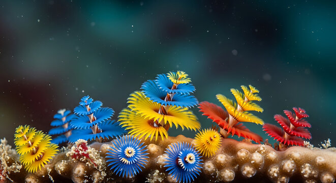 Crystal Clear Lagoon Christmas Tree Worms Colorful Spiral
