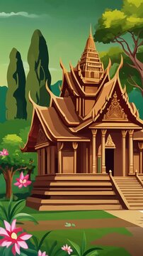 Traditional Thai Temple in Nature.