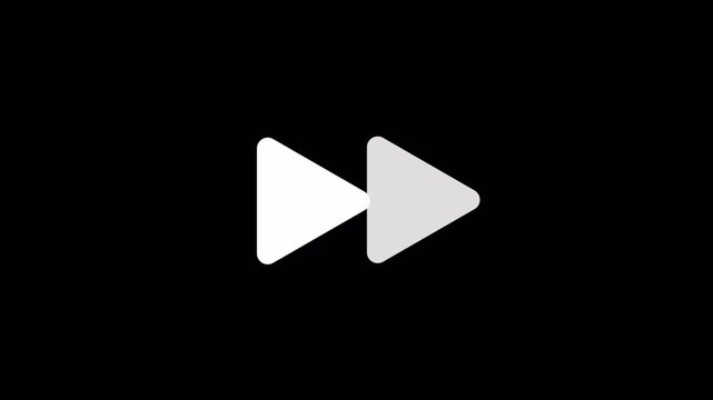 Rewind button animation on black