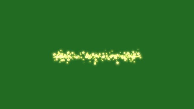 Glowing sparkle fairy dust trail animation, twinkling glitter stars burst particles, shining magic shimmer overlay effect, dreamy stardust glitter loop, green background 4k
