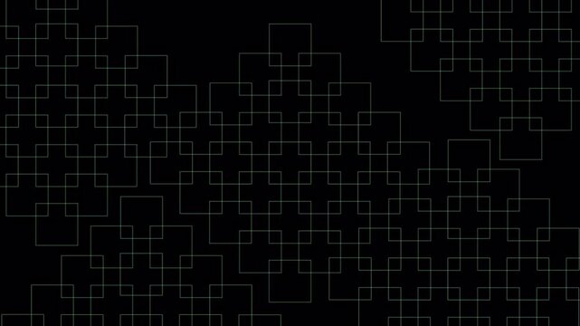 Abstract geometric square grid pattern forming a futuristic digital technology on transparent background, 4k video