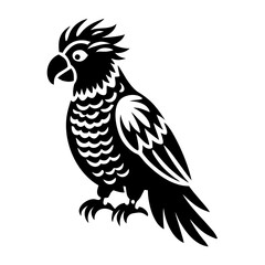 Fototapeta premium cockatoo parrot tropical bird icon silhouette illustration for nature and wildlife design