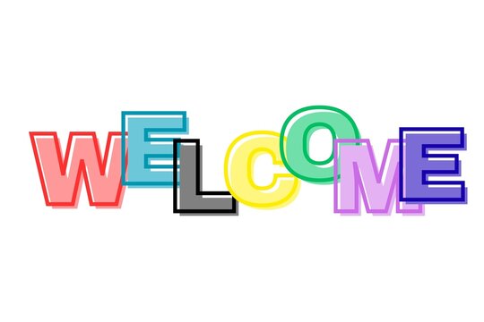 Colorful Welcome Typography Text Design