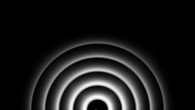 Semi circular layered rings forming smooth gradient pattern on dark black background, futuristic interface arc elements with soft luminous effect, abstract technology animation.