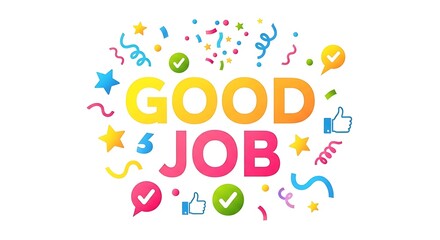 Colorful good job illustration