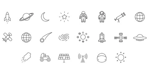 Space icons for astronomy and technology designs © kazi