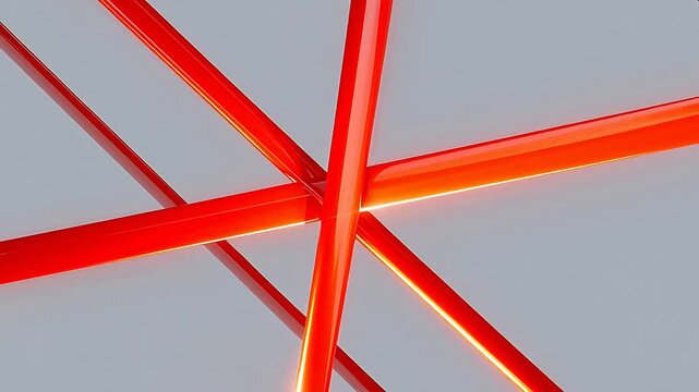 Abstract red light beams intersecting