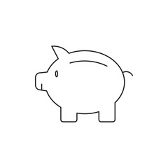 Obraz premium cute piggy bank icon outline line thin editable stock vector sign illustration