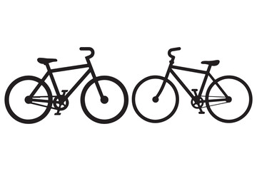 Fototapeta premium Classic bicycle silhouette pair cycling transport icon illustration 