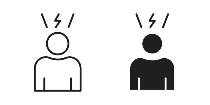 Anxiety or stress icon simple outline style. Editable stroke EPS 10