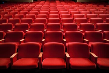 Fototapeta premium Red seats auditorium theater chair.