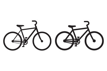 Obraz premium Classic bicycle silhouette pair cycling transport icon illustration 