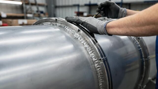 Detailed medium shot capturing the shaping of beaded drum edges with reinforced chimes highlighting craftsmanship that ensures firm closure and safe stacking.