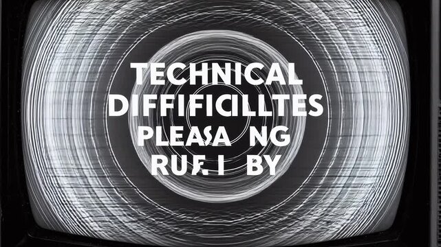 Old TV screen displaying technical difficulties message