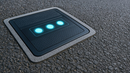 Next gen engineering solution infrastructure urban tech road panel offers smart subtle glow for safer traffic night guidance
