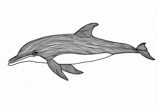 Dolphin drawing animal mammal.