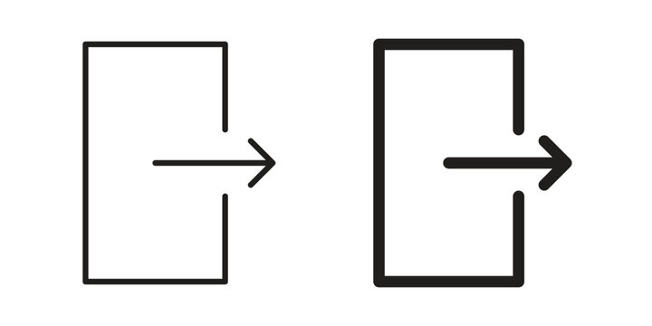 Exit icon simple outline style. Editable stroke EPS 10