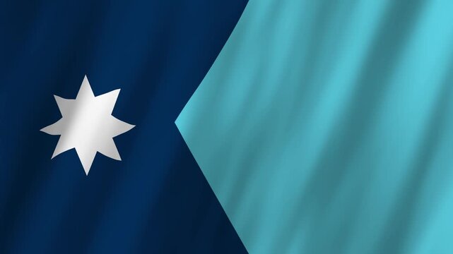 Minnesota State Flag Waving, Design North Star 4K Animation