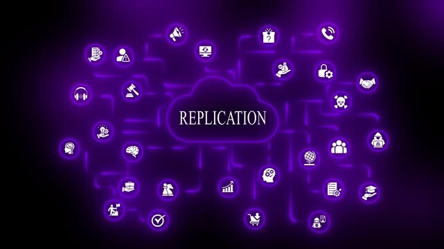 Replication Concept Cloud Computing Network Interconnected System Data Storage Technology