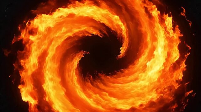 Spiral of swirling fire