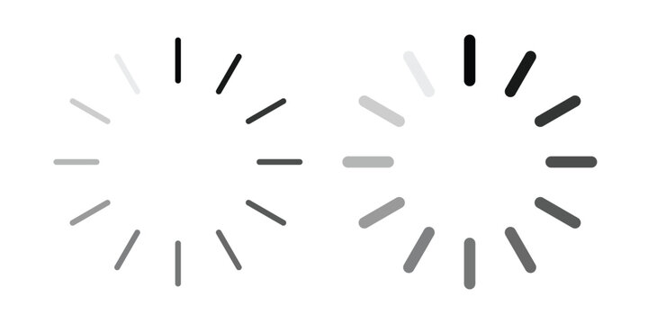 Loading icon simple outline style. Editable stroke EPS 10