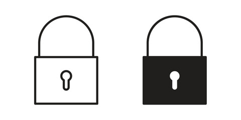 Lock icon simple outline style. Editable stroke EPS 10 © Rajes