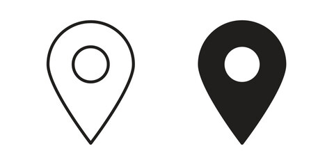 Map marker icon simple outline style. Editable stroke EPS 10