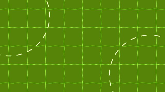 Abstract green Background with wavy white grid and dashed circles minimalist geometric pattern
