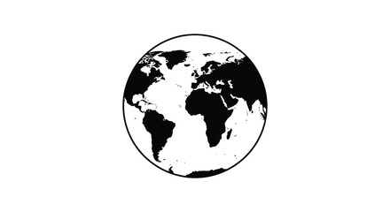 Obraz premium A stark black and white depiction of planet earth continents and oceans visible presented as a striking silhouette high quality professional detailed modern