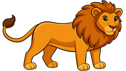 Cartoon lion with majestic mane and friendly expression © shafiq