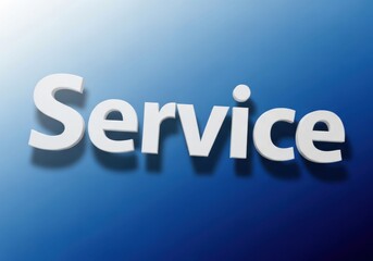 White 3d text saying service on blue gradient background