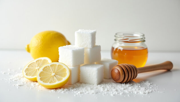 Natural Ingredients for Sugaring Paste with Lemon and Honey