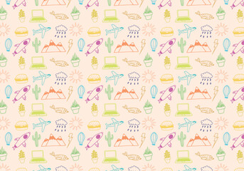 Obraz premium handmade style seamless pattern with a set of icons