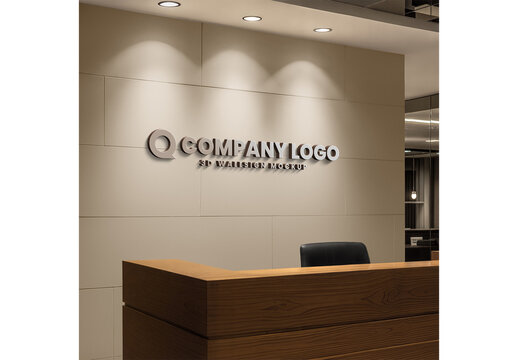 3D Wallsign Mockup