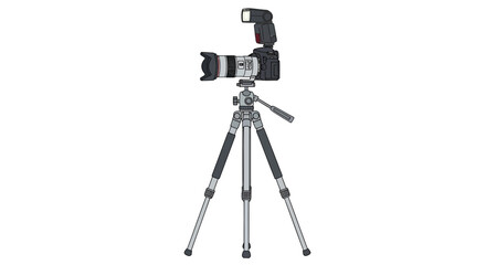 Vector illustration of a camera on a tripod
