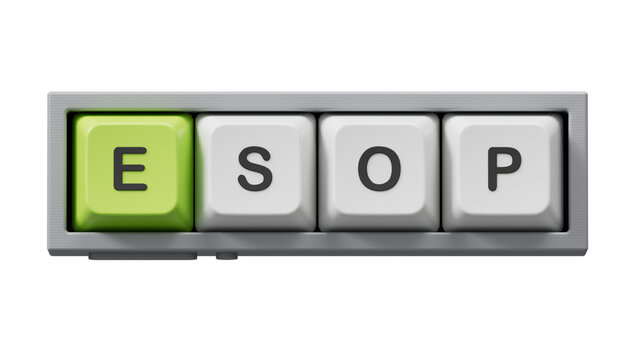 esop sign on the Computer keyboard keys.close up of Computer keyboard keys,Business Concept.Supports PNG files with transparent backgrounds.