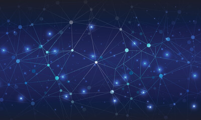Fototapeta premium Abstract AI Digital Network Background with Glowing Data Connections, Big Data Technology and Global Communication Concept