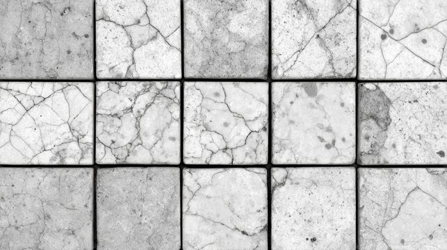 Close up view of gray marble tiles arranged in a square pattern on a surface