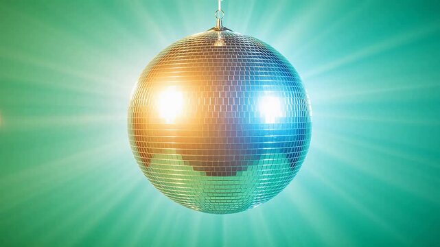 Hanging disco ball with light rays