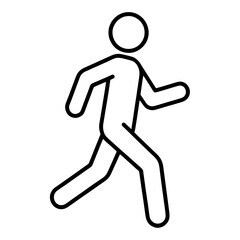 Outline Running Person Icon for App UI with Motion Lines