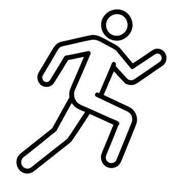 Outline Running Person Icon for App UI with Motion Blur Effect