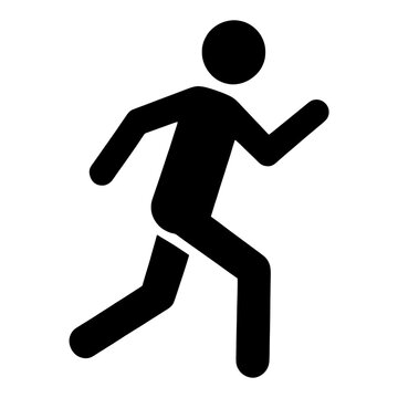 Running Person Outline Flat Vector Icon for App UI