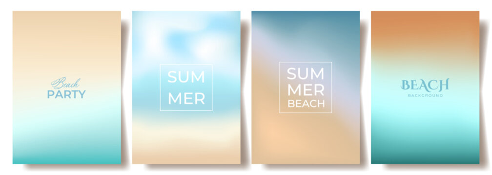 Summer Beach Background with Blur Gradient. Blurred Summer Sea Wave Background with Soft Gradient. Abstract Liquid Card Poster with Blurry Effect. Bright color blend with Colorful wave Mix. Trendy