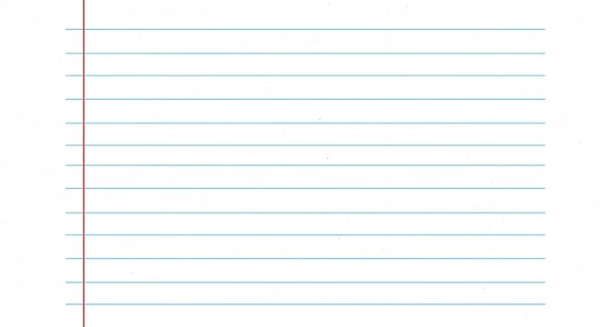 Clean lined notebook paper with red margin detail perfect for writing notes or journaling thoughts without any distractions
