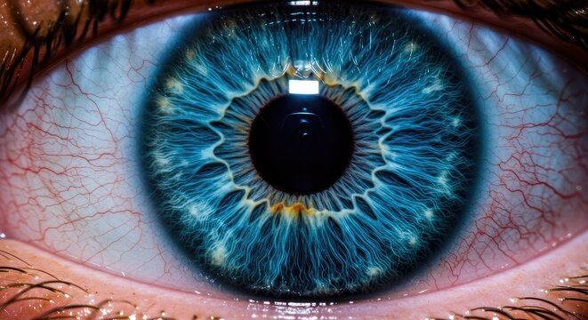 Close up macro eye detail featuring iris and pupil macro photography