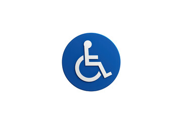 Universal wheelchair access icon, a global sign for disability, physical accessibility and assistance services, transparent background