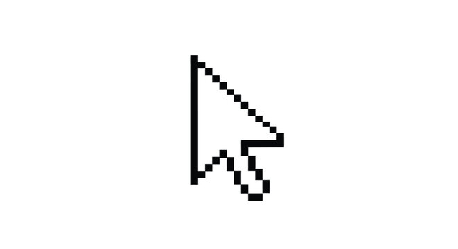 Pixelated vector graphic illustration of a computer mouse cursor icon