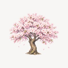 Delicate pink cherry blossom tree